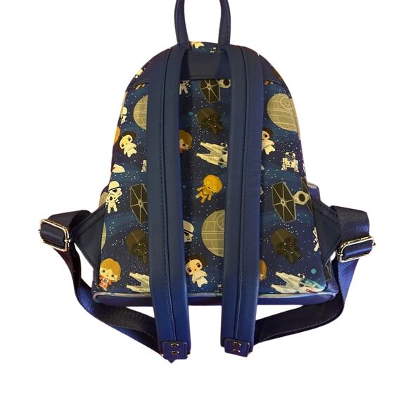 Loungefly Star Wars Mini Backpack Blue Chibi 2021 Disney Parks Exclusive RARE - Picture 3 of 9